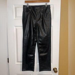 GAP Black Straight Leg Leather Pants